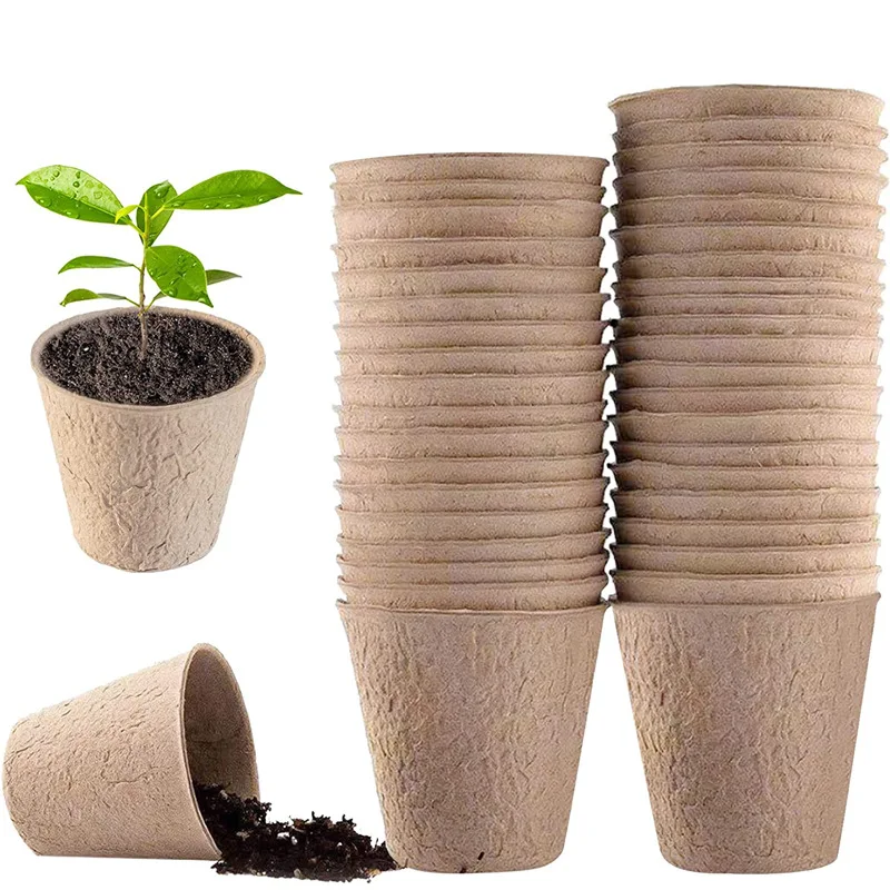 50 Pcs  Garden Round Peat Pots - Peat Pellet Tray review and price